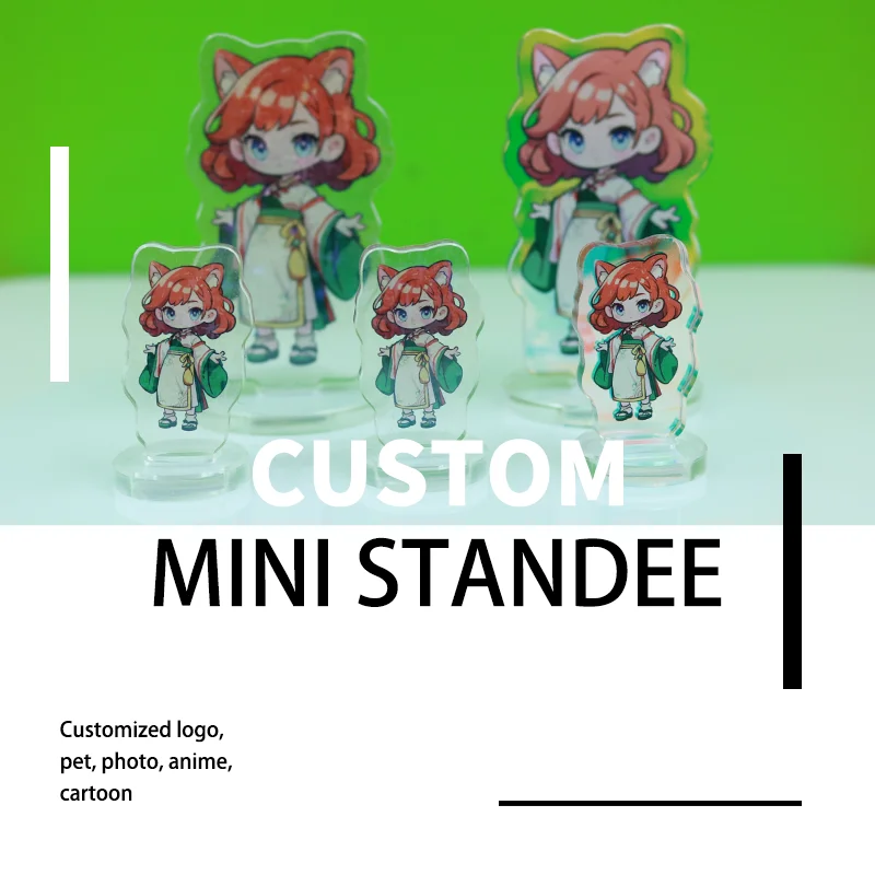 Custom Figure Mini Standee Cartoon Design Anime Game Charm Personalized Desk Decorate Model Keychain Gift Clear Acrylic Stand