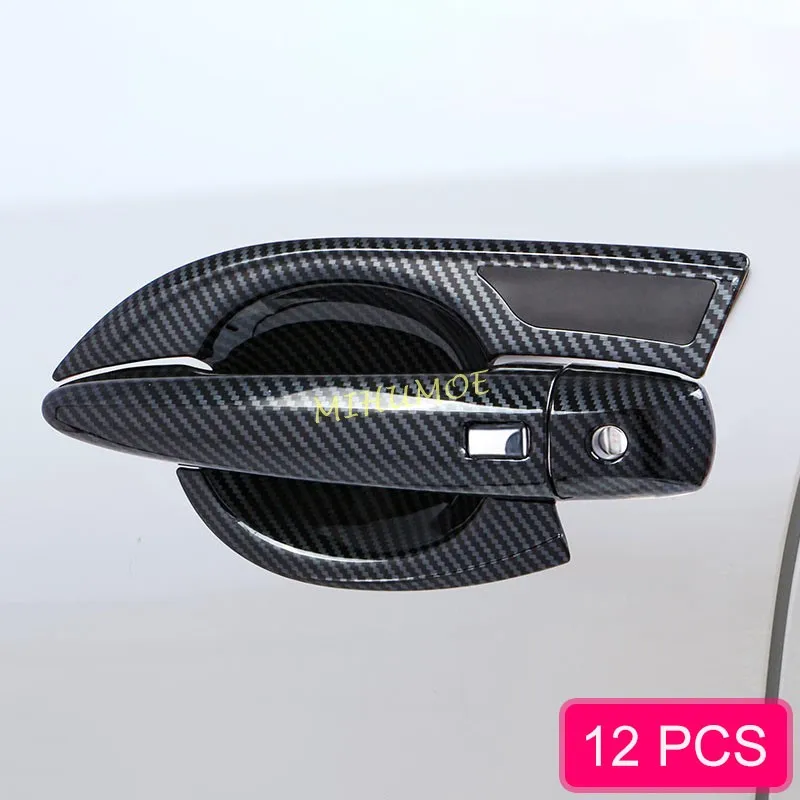 For Nissan Altima 2019-2024 ABS Carbon Fiber Car Exterior Door Handle Cover Cup Bowl Trim Sticker Styling Accessories