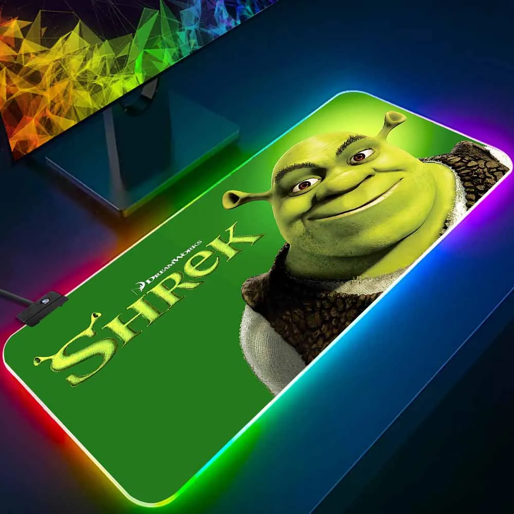 

Cartoon Funny M-Movies S-Shreks RGB Pc Gamer Keyboard Mouse Pad Mousepad LED Glowing Mouse Mats Rubber Gaming Computer Mausepad