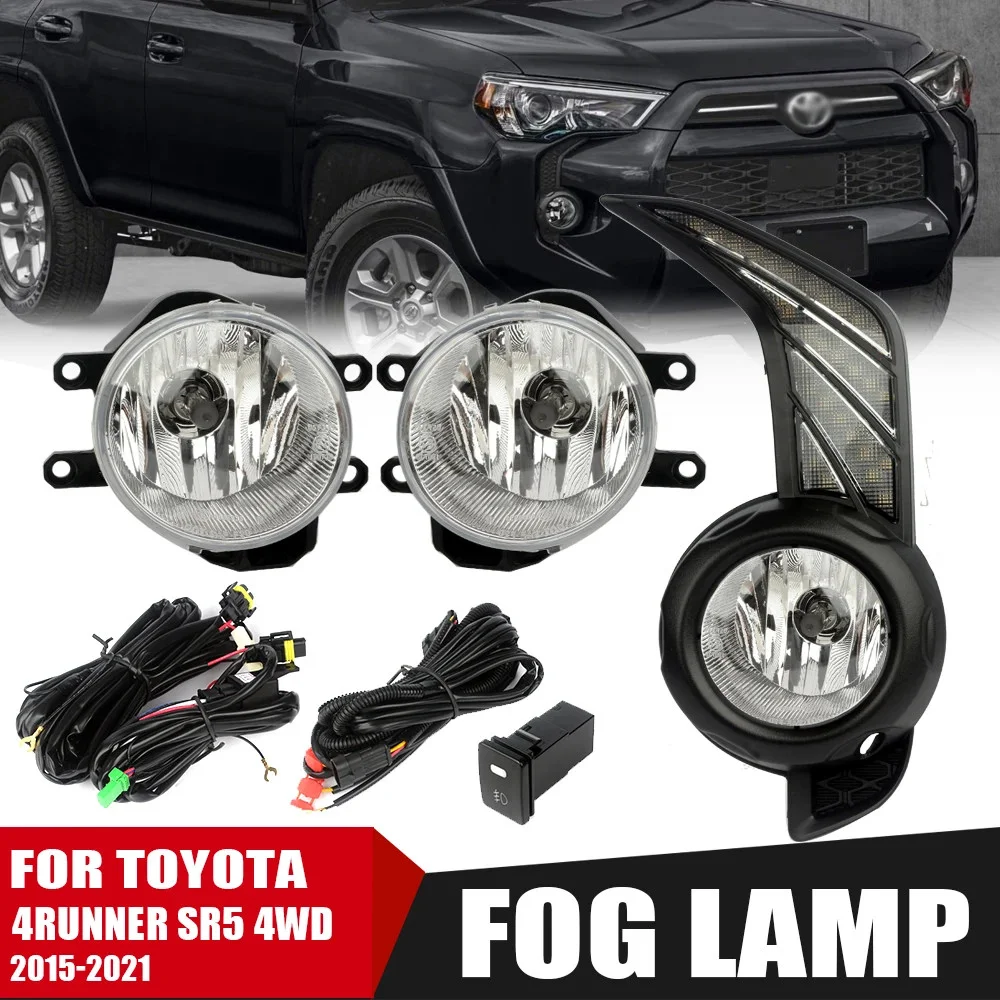 

Для Toyota 4Runner 4WD 2015 2016 2017 2018 2019 2020 2021 бампер противотуманные фары дальнего света с переключателем и комплектами пар комплектов левый + правый