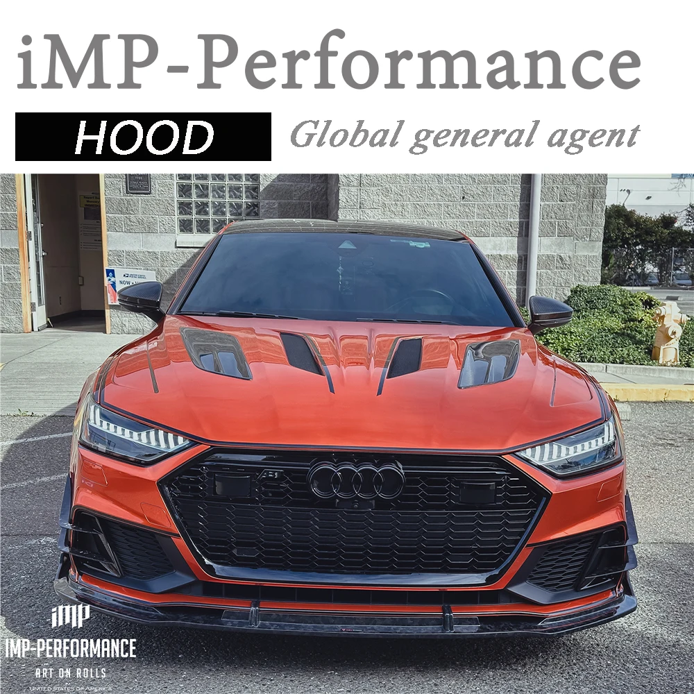 

Car Accessories RS7 C8 Partial Carbon Fiber IMP Style Hood Bonnet Engine Cover Fit For 2019-2024 Audi RS7 C8 Type I Hood