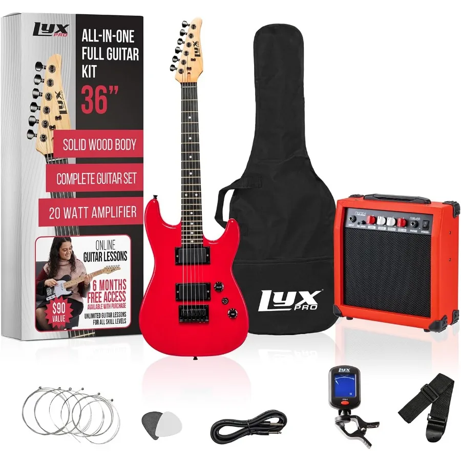 جيتار ومجموعة كهربائي مقاس 36 بوصة مع 3/4 مقاس جيتار للمبتدئين أمبير بستة أوتار من اختيارين حزام الكتف مشبك رقمي على التون #1