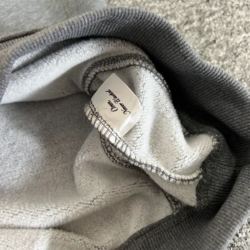 Kroen التطريز التسمية الأساسية بلوزات الرجال النساء رمادي داكن فضفاض الشتاء الرياضة بلوزات عالية الجودة القطن فضفاض البلوفرات