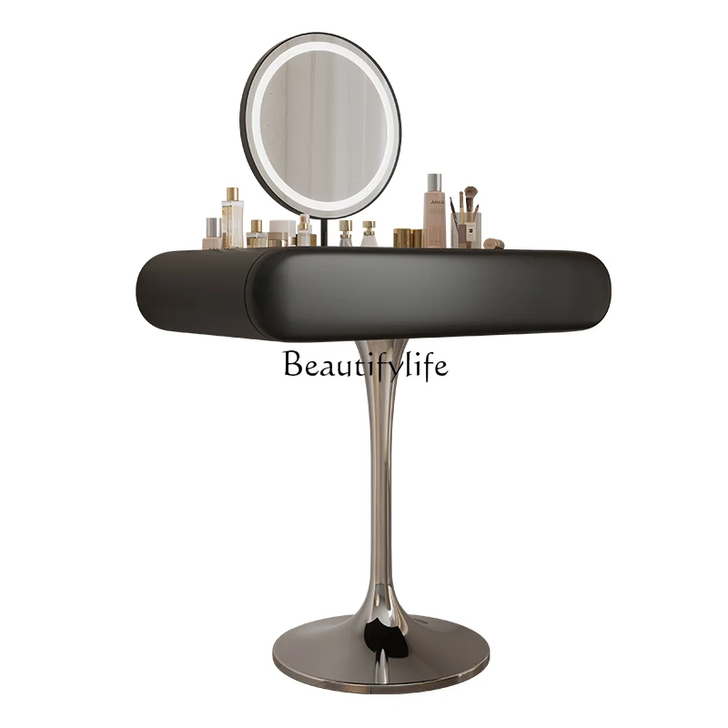

Woman Small Storage Vanity Table Mirror Black Nordic Chair Girl Makeup Desk Dressers Bedroom Drawers Light Coiffeuse Furniture