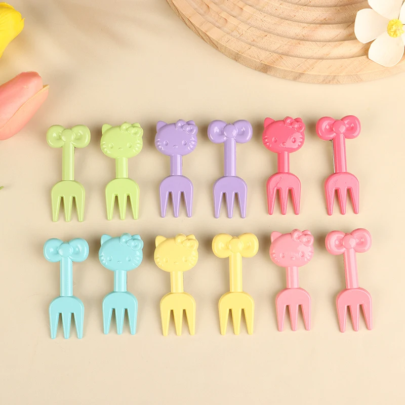 Cartoon Sanrio Hello Kitty Bow Fork Hairpin Barrettes Cute Animals Side Bangs Hair Clip For Girls Versatile Hair Accessories