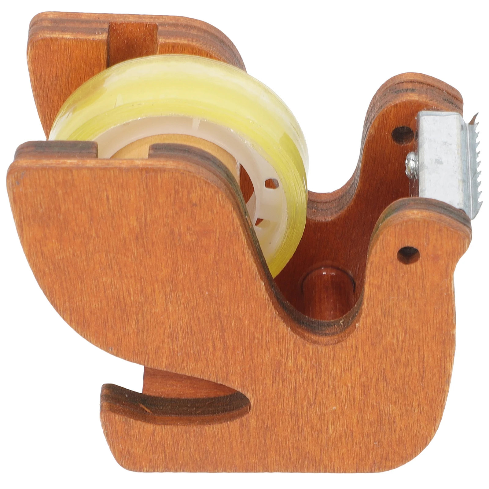 

Wooden Tape Dispenser Stable Standing Safe Crafts Clear Washi Decorative Tape Office Use Portable Desk