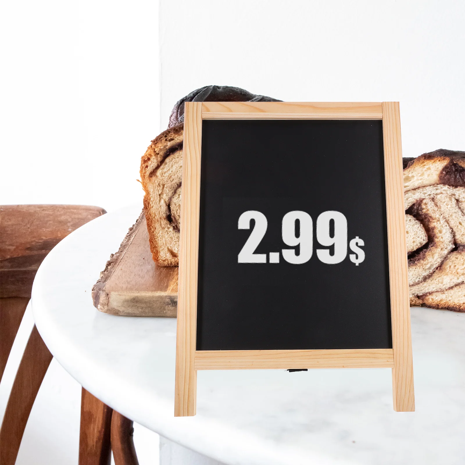 

Vertical Desktop Black Board Wood Chalk Sign Small Blackboard for Advertising Message Board Erasable Chalkboard Table Sign