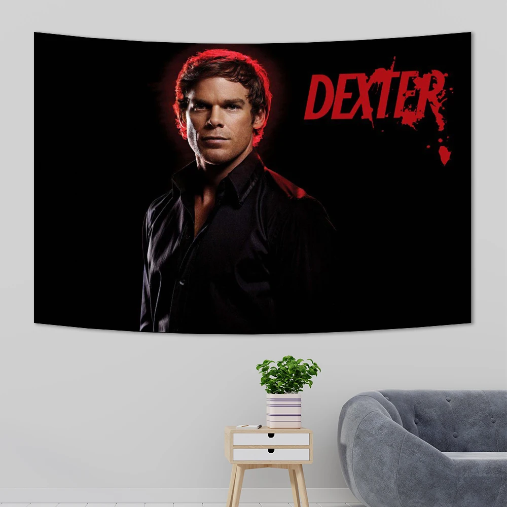 Dexter Michael C.Hall Classic TV popular Poster Tapestry wall hanging Room Decoration Retro Art bohemian decor kpop