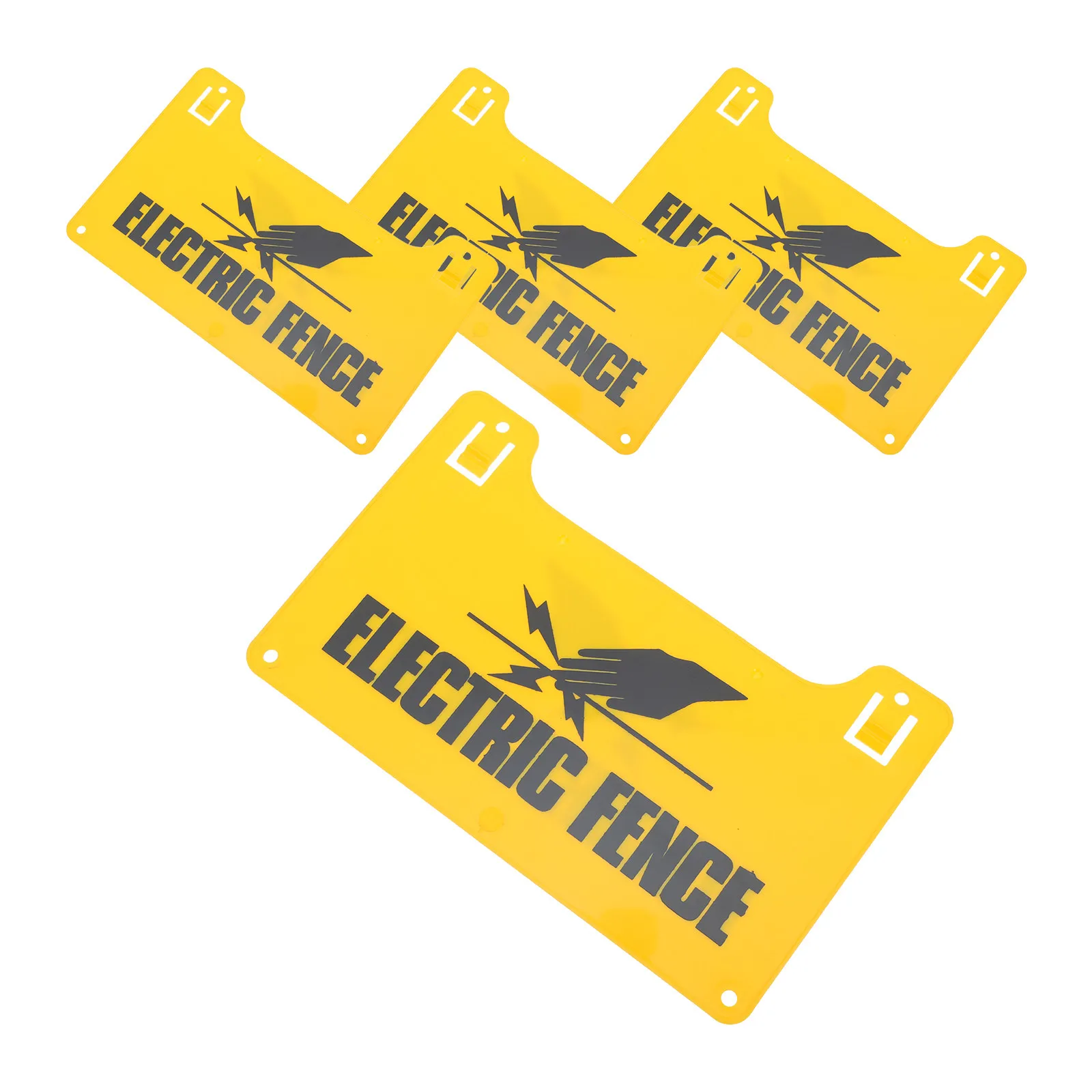 4Pcs Electric Fence Warning Signs Plastic Caution High Voltage Danger Panel 7.87x4.92 Inch Outdoor Safety Yard Security Signs