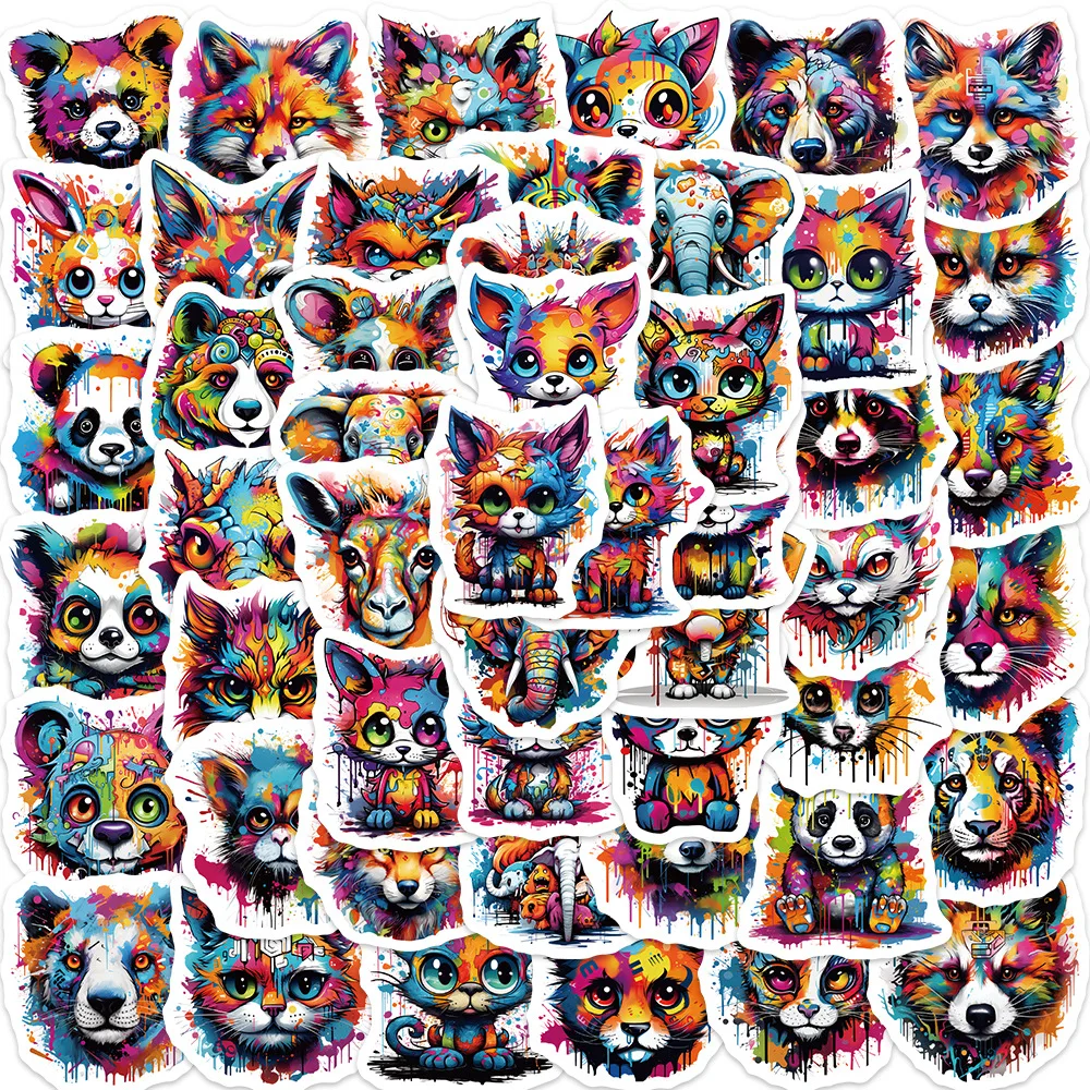 

10/30/50Pcs Colorful Animal Cartoon Stickers Decals DIY Phone Diary Scrapbook Guitar Bike Helmet Decoration Graffiti Sticker Toy