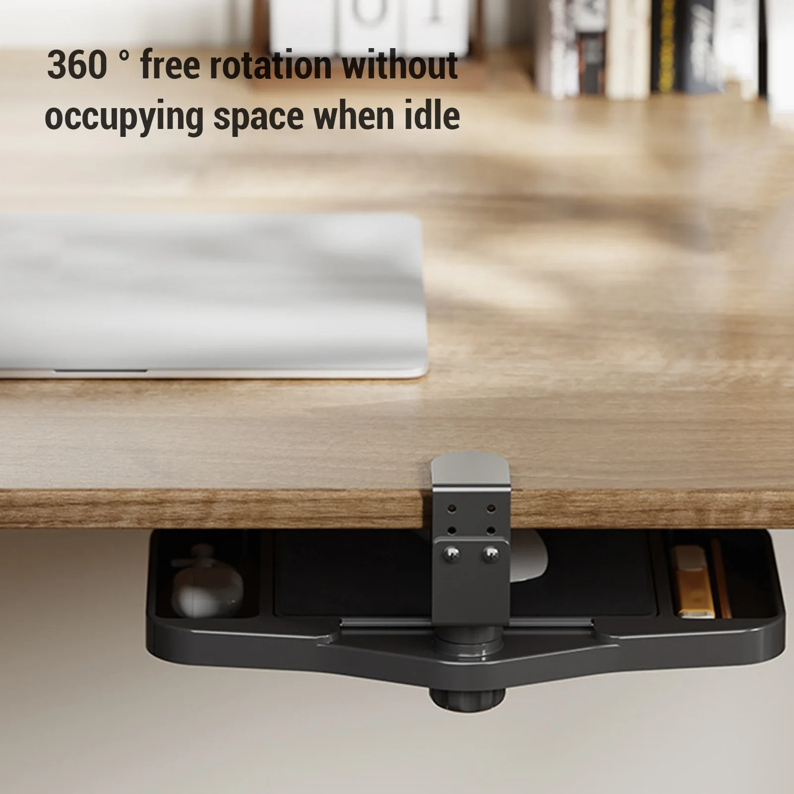 Clamp On Mouse  Adjustable Mouse Pad Device Holder Desk Rotating Tray Rest Extension Attachment Clamp On Mouse