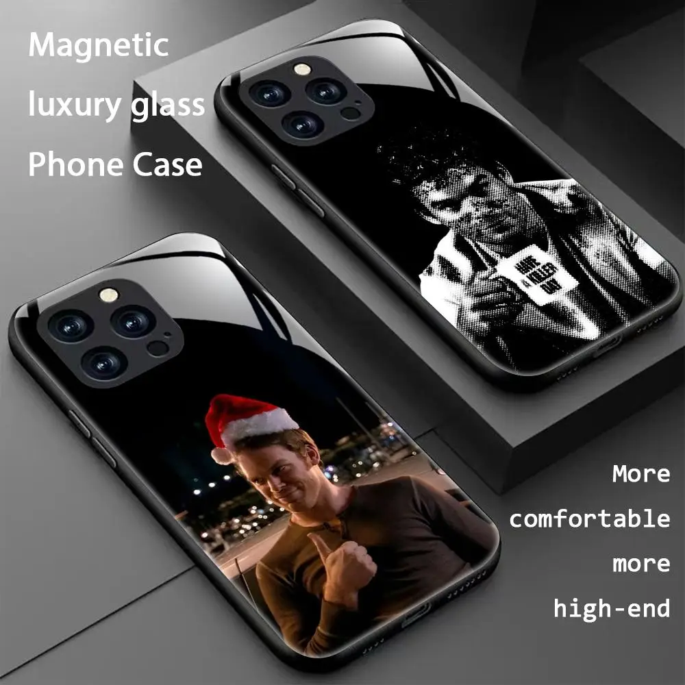 

Hot TV D-Dexter M-Morgas Cool Phone Case For iPhone 17 16 15 14 13 12 11 X XR XS 8 Plus Mini Pro Max Glass Magnetic Phone Case