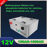 12V 24V 36V 48V 100AH 150Ah 200AH 300Ah 400Ah lifepo4 lithium battery bluetooth BMS APP for solar inverter EV Fishing boat