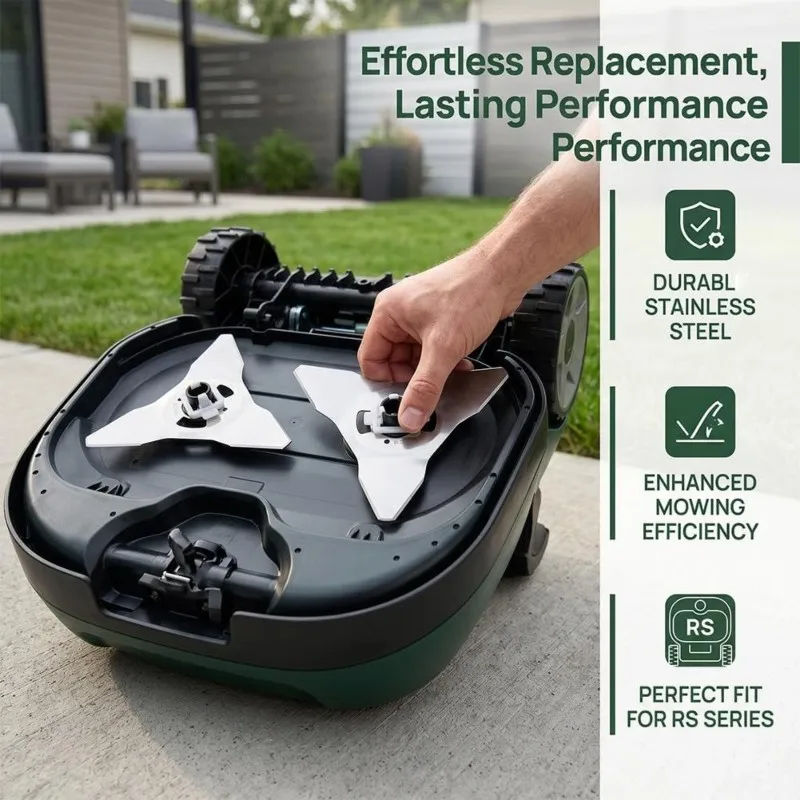 【PARTY  DAY】For Robomow RS/RC 3PCS Stainless Steel Lawn Mower Blade Replacement Cutting Blades Large Triangle For Robotic Lawn M