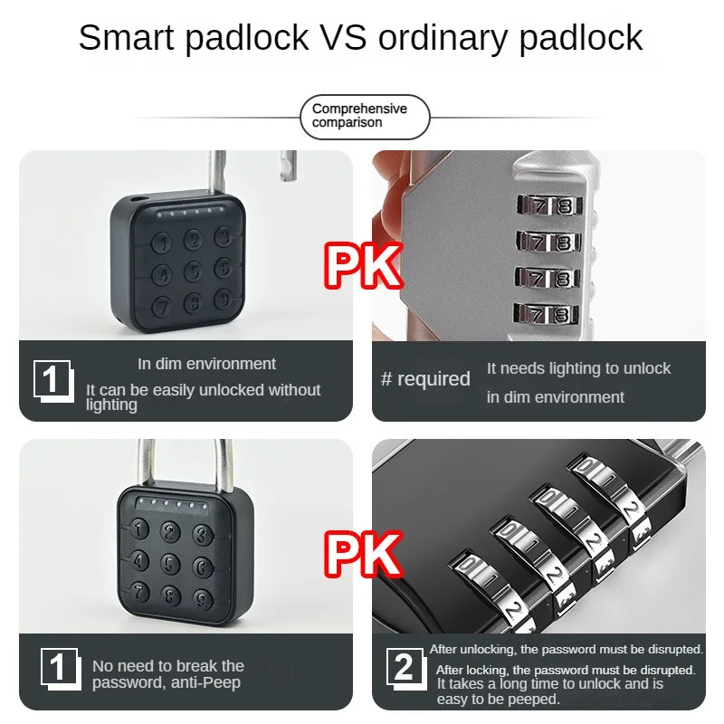 Imagem -02 - Tuya Cadeado Eletrônico Fingerprint Digital Bagagem Bloqueio Brinquedos de Descompressão App Remoto Senha Temporária Bluetooth Ip67