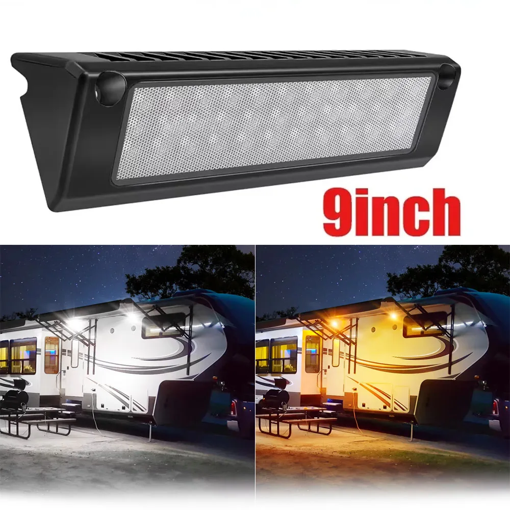 

Светодиодный светильник для навеса/веранды 12В/24В, 9 дюймов, янтарный/белый, водонепроницаемый, для автодомов, караванов, фургонов, кемперов, прицепов, морских судов, настенные лампы