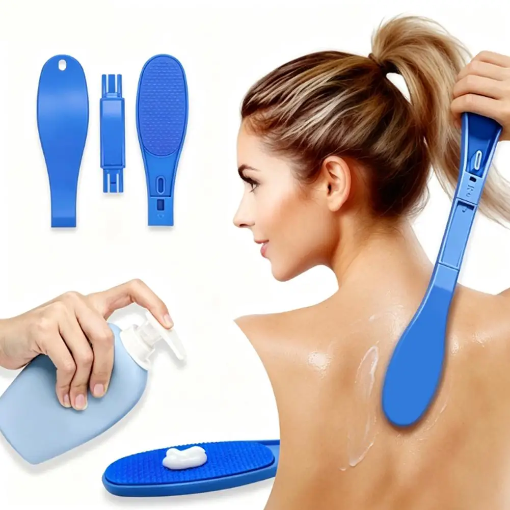 1Pc Foldable Back Lotion Applicator Long Handle Easy Reach Back Self Tanning Cream Applicator Sun Bathing Tools Accessory