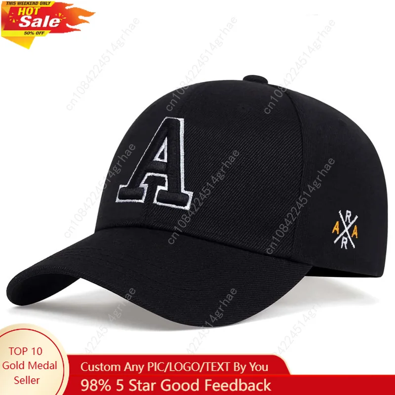 

A Letter Embroidery A Baseball Cap Spring Summer Outdoor Sun hat dad hat Cotton Snapback Hat Adjustable Casual Cap