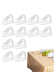 Tablecloth Clips Holders Transparent Holder Clips Windproof Table Cover Clamps for Christmas Party Tables and Outdoor Picnic