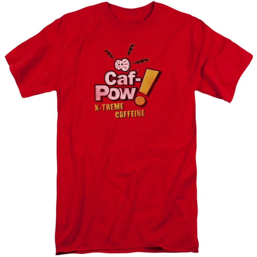 NCIS Caf-Pow X-Treme Caffeine Red Shirts Women's Vintage Breathable Tee Streetwear Oversized