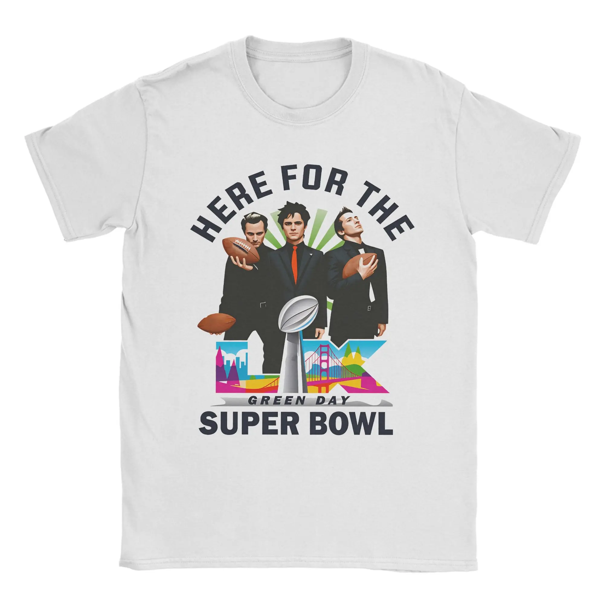

Футболка Green Day Bowl, летние хлопковые футболки для мужчин, модная футболка с индивидуальным логотипом, винтажные топы с короткими рукавами