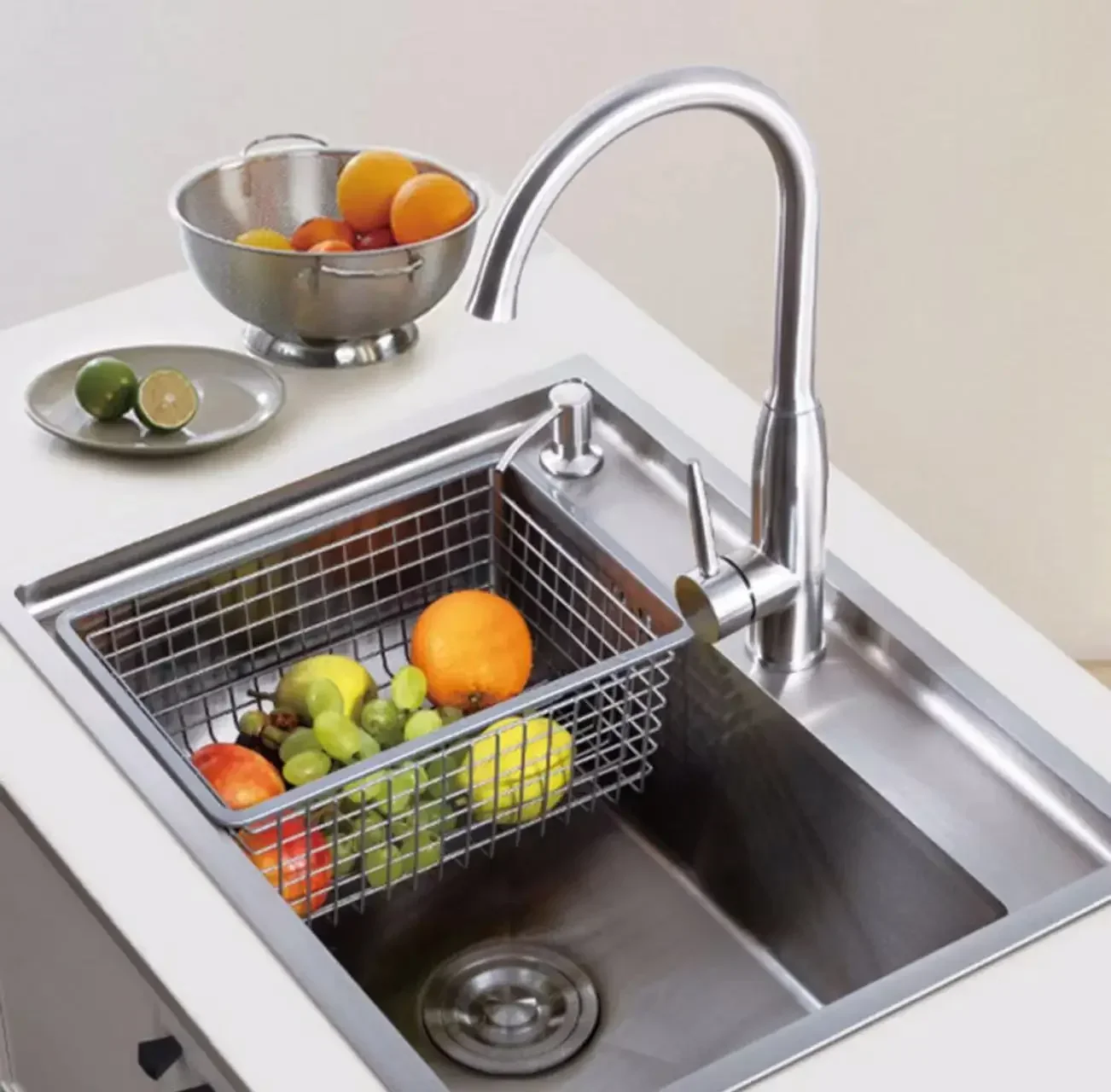 Kitchen Sink Drain Basket Drying Tableware Drain Rack Washing Vegetable Fruit High-end Nano Basket Water Scouring Rack