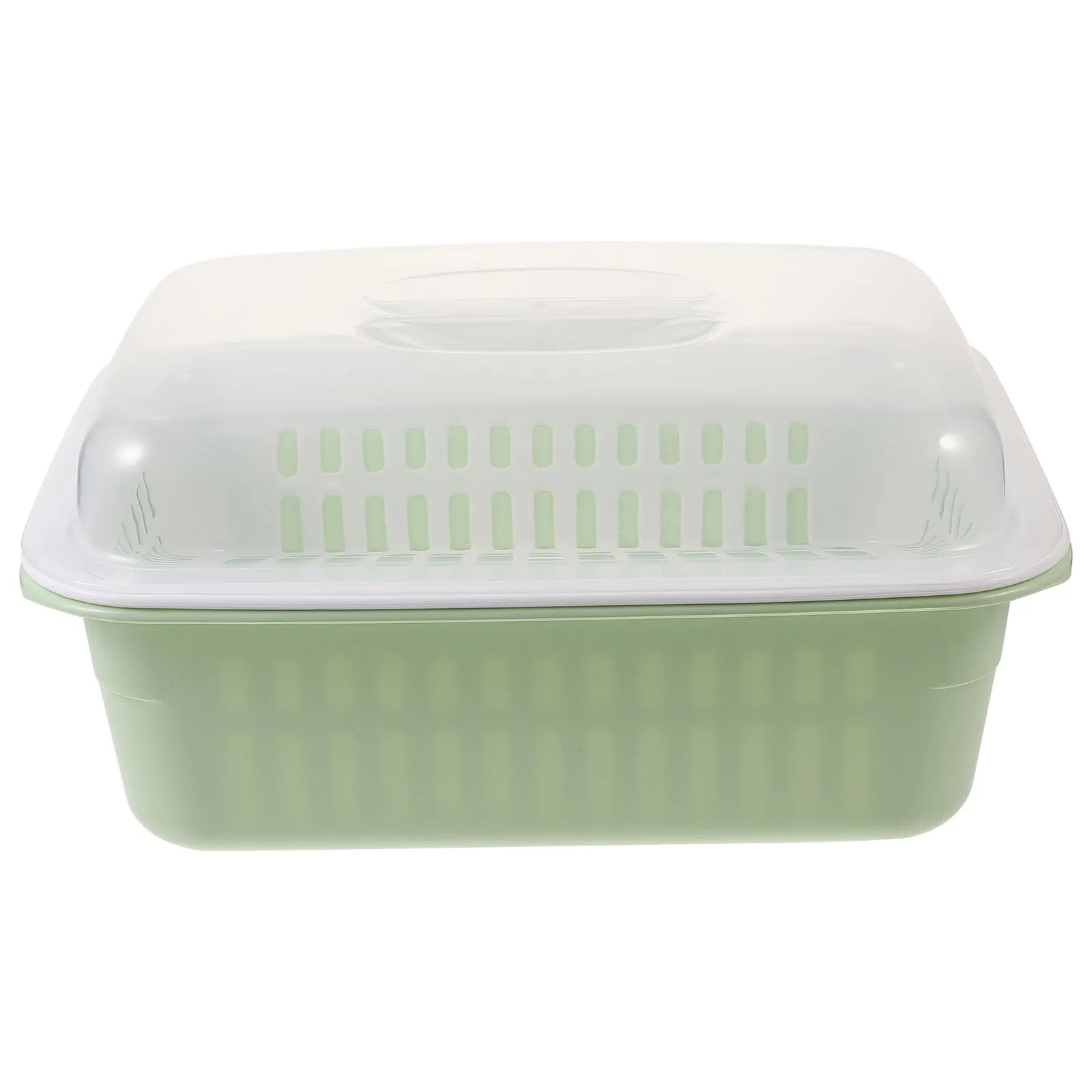 

Dish Drying Rack with Drain Basket Storage for Kitchen Utensils Transparent Cover Cutlery Drainer Milk Bottle Drying Box