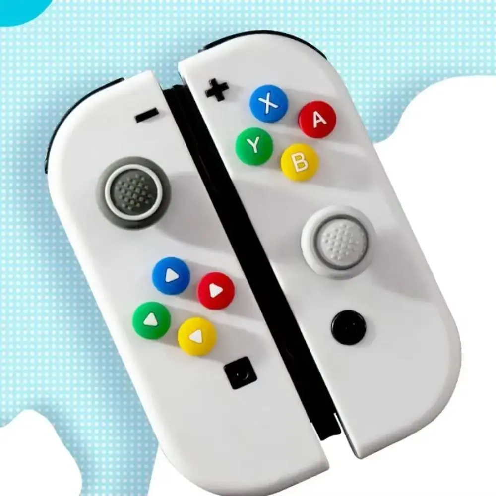 Nowy D-pad Cross Silicone Soft Button ABXY Key Sticker Skin Case For Switch Oled NS Joy-con Thumb Stick Grip Cap Cover Protector — zdjęcie 3