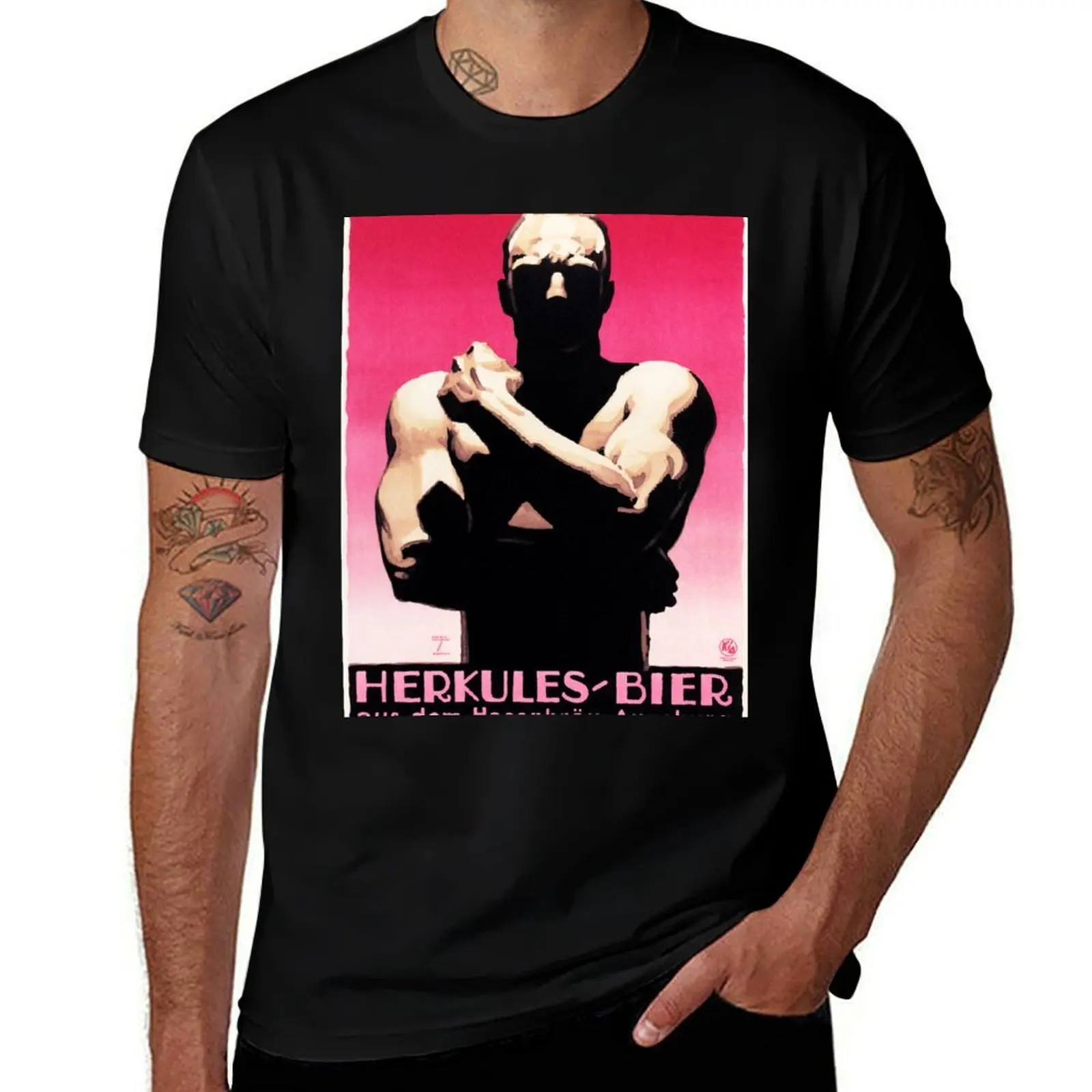 HERKULES BIER by Ludwig Hohlwein Vintage Art Deco German Beer Advertisement T-Shirt t shirts for man cotton soft T-Shirt