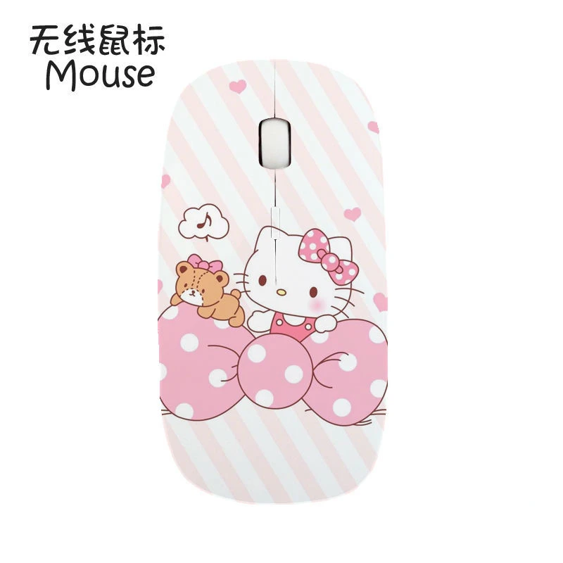 Sanrio Cartoon Animation Kawaii Peripheral Hello Kitty Cartoon Wireless Mouse Office Game Cartoon Cute Pink Girl Birthday Gift