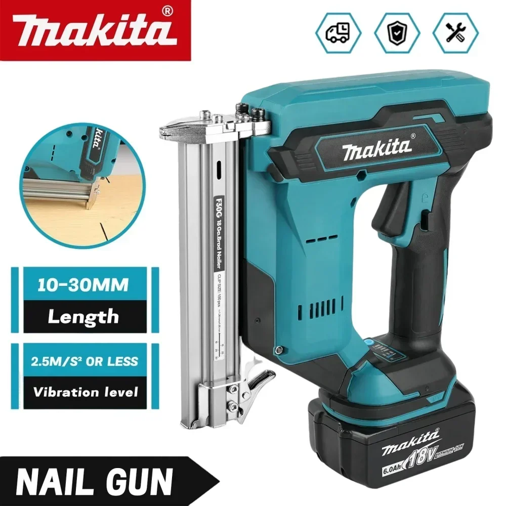 Clavadora Neumática Inalámbrica Original Makita DFN350, Clavos de 15-35 mm, Ligera y Compacta para Carpintería y Acabados
