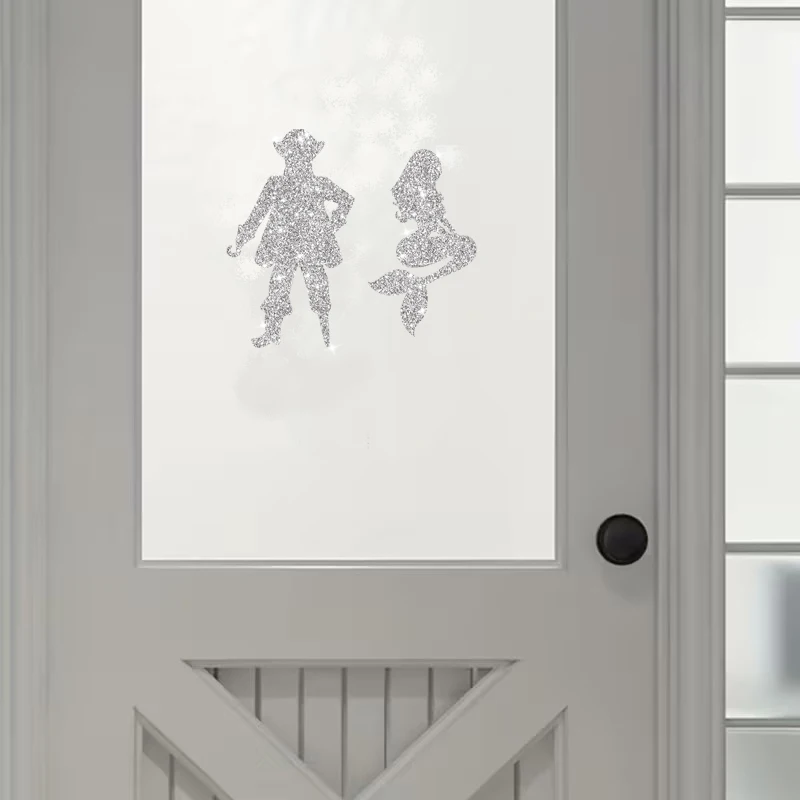 Captain and Mermaid Stickers Flash Silver Car Decals Car Stickers