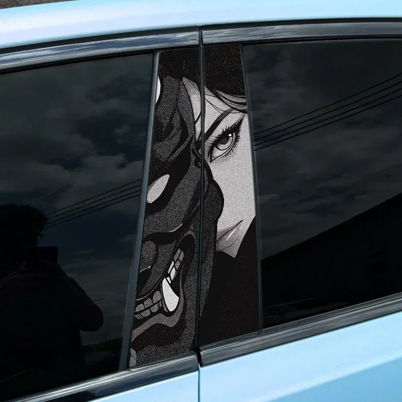 JDM Prajna B-Pillar Sticker Waterproof Vinyl Decal for Car Center Column Door Pillar Scratch Cover DIY Auto Decor