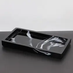 Nordic Imitation Marble Resin Tray Toilet Vanity Tray Bathroom Tank Tray for Soap Towel Decor Kithen Tray Dish