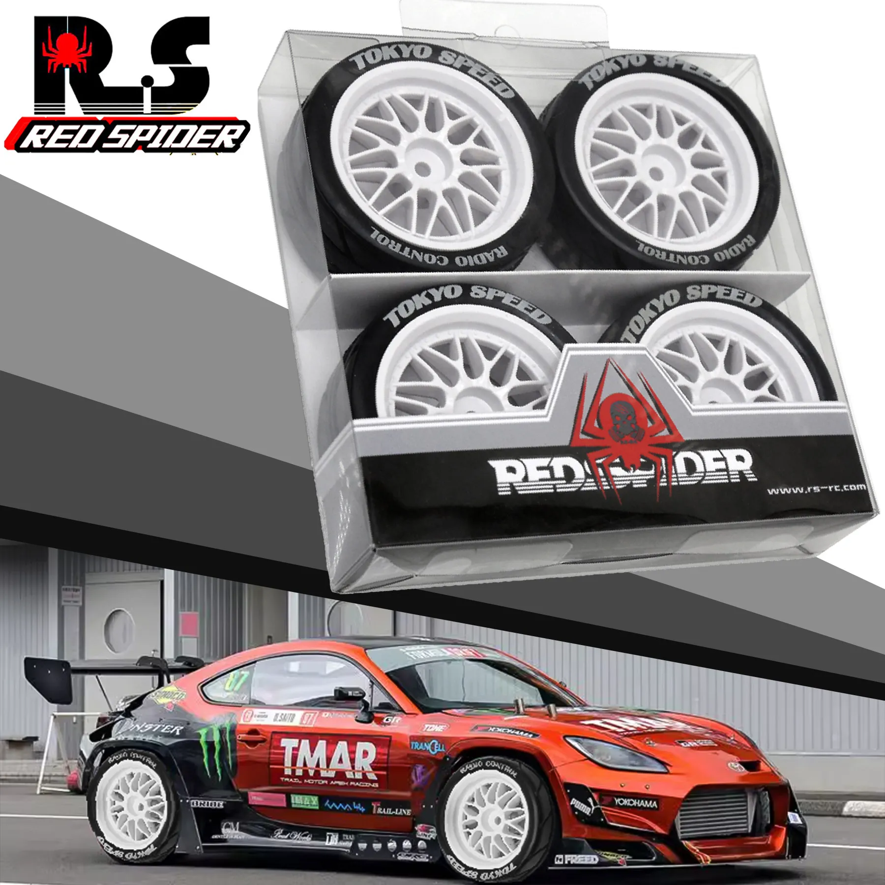 RS Red Spider 1/10 RV Tire - Jing Shang FW06, Tan Gong TT01, TT02, XV01 Speed Racing Tire R157