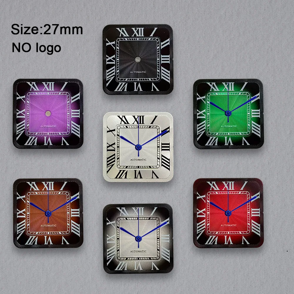 New No Logo NH35 Dial Blank Square 27mm Dial For NH35 Movement Custom Logo Watch Dials Hands Case Accessories Repair Tools