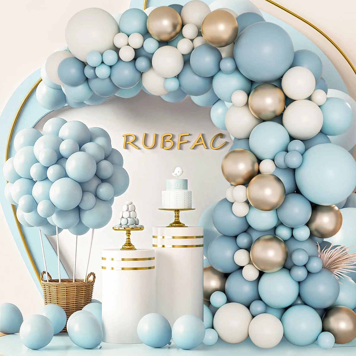 

Гирлянда с розовыми и голубыми воздушными шарами, детское украшение на день рождения