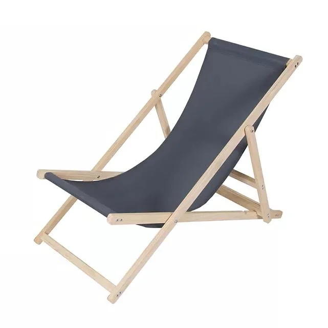 

Custom Oxford Cloth Strong Wooden High Load Beach Chairs Beach Folding Portable Lounge Chairs with Pillow