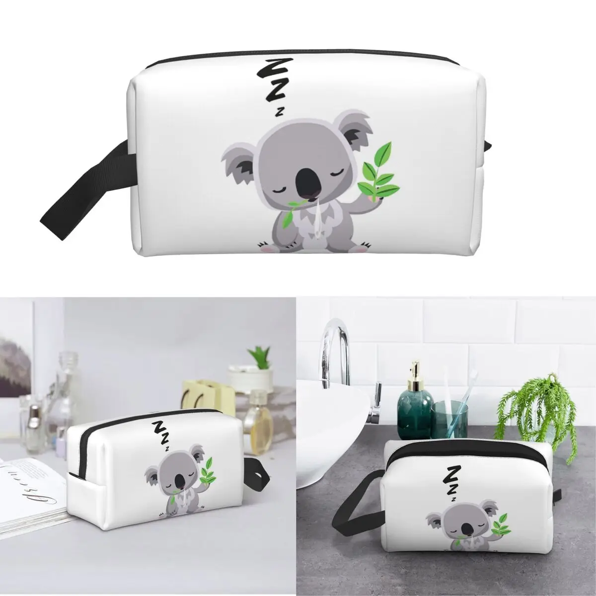 Cute Baby Koala Sleeping Good Night Makeup Bag Cosmetic Organizer Storage Dopp Kit Toiletry Cosmetic Bag for Women Beauty Travel
