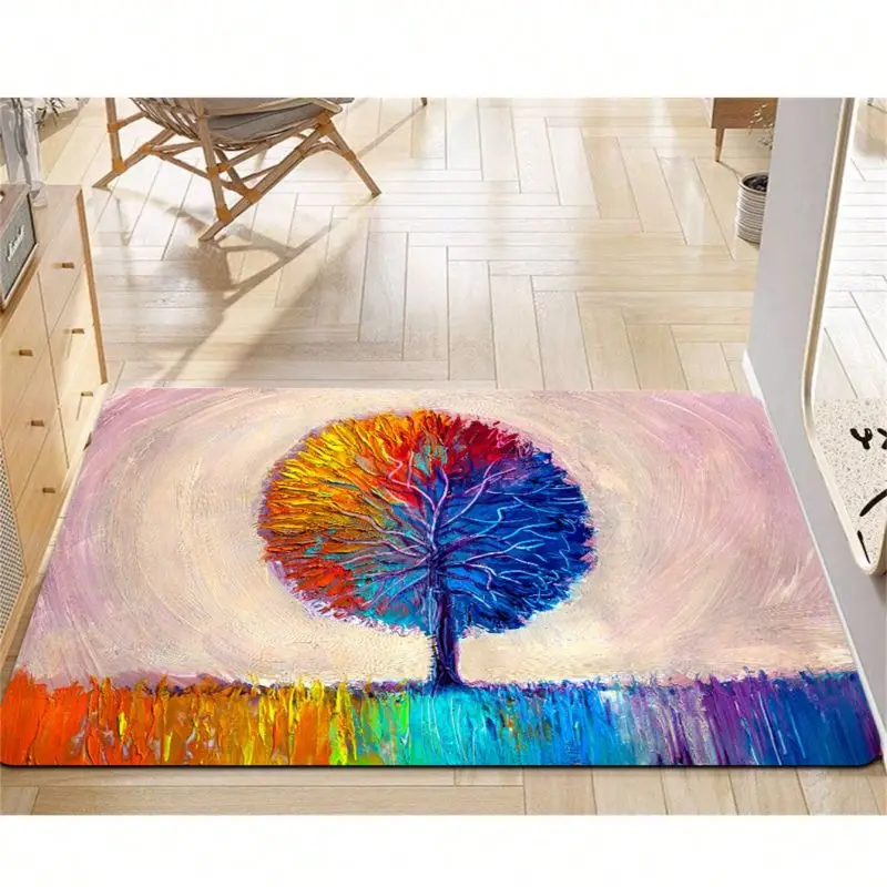 Leaves Welcome Mat Indoor Entrance Floor Decorative Washable Carpet Non-slip Easy To Clean Area Rug Wrinkle-Resistant Doormats