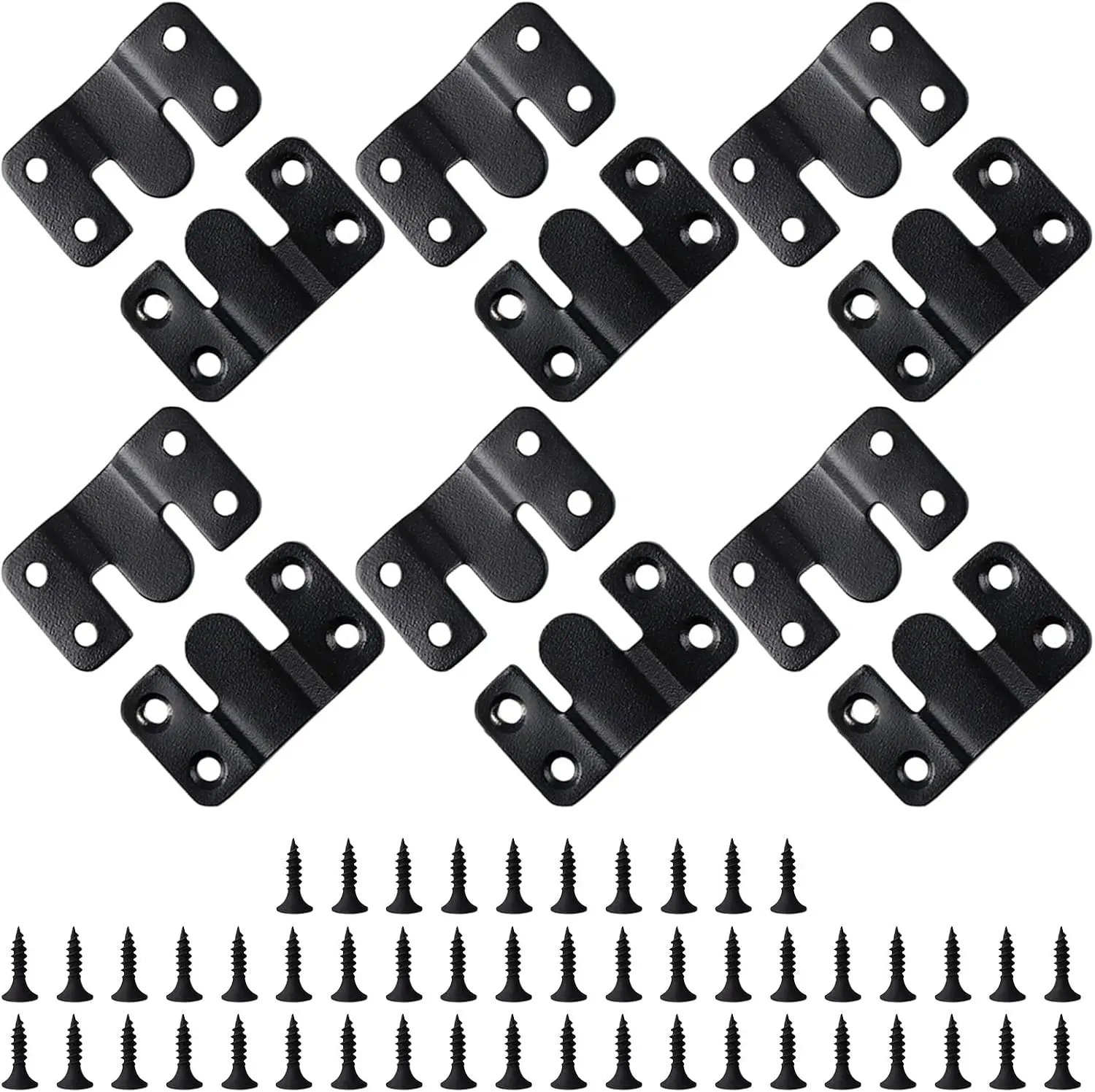 

12PCS Heavy Duty Z Clips Picture Hanger with 48 Screws, 2.09x1.18 inch Stainless Steel Flush Mount Brackets for Wall Mounting