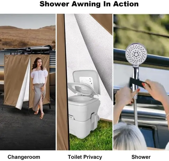 Tente de douche extérieure portable pour camping, camping-car et camions – Abri de confidentialité étanche avec installation facile