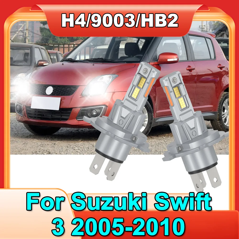 

For Suzuki Swift 3 2005-2010 H4 High/Low Beam LED Headlights Bulbs 6000K White Internal drive 3570 CSP headlamps