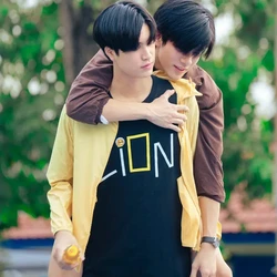 Summer Men Cotton Tshirt Thai drama My School President Gemini Fourth G4 GeminiFourth Costume casual loose student Tshirt Gift
