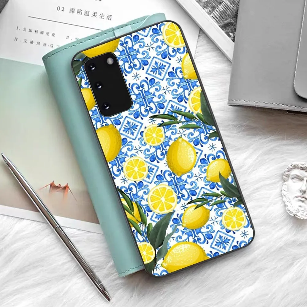 Fruit Lemon Phone Case Silicone PC+TPU For Samsung S10 20 30 22 23 24 Plus Lite Ultra Cover