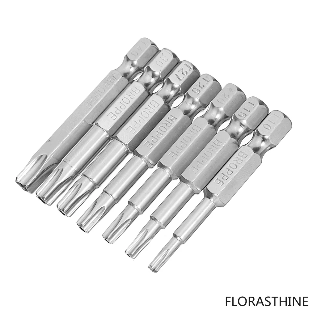 7pcs Broppe /set Star Bit Magnet Driver Bit Screwdriver 1/4
