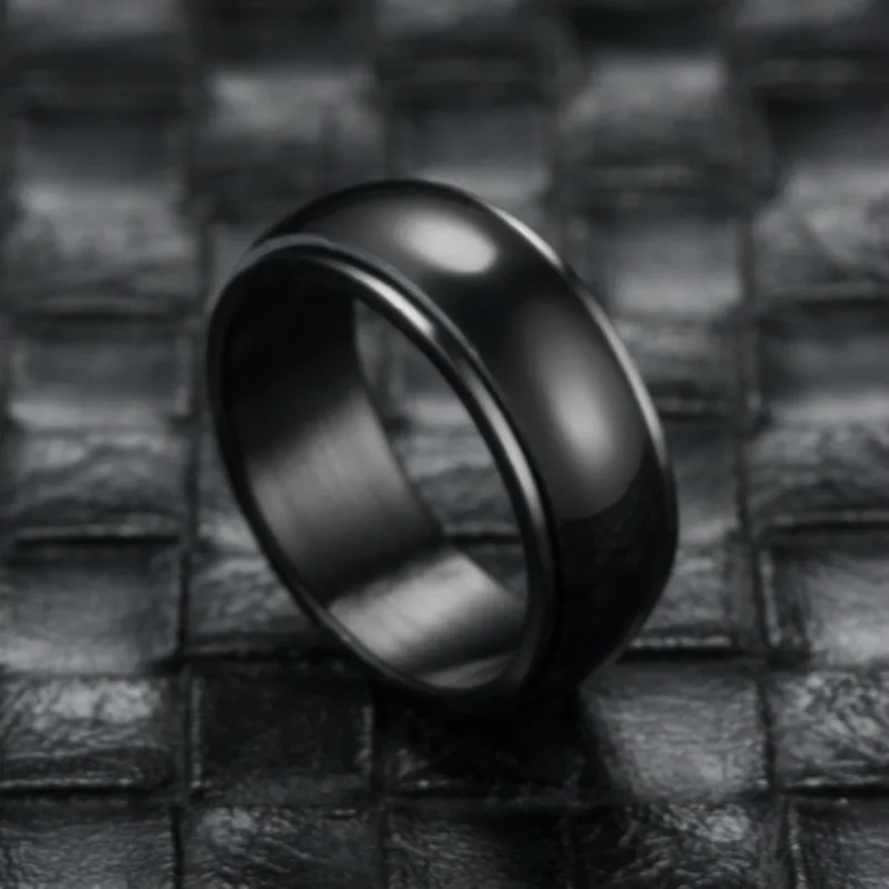 Metal Spinner Fidget Black Rock Band Rings For Men Anti Rotating Anxiety Control Relaxing Joint Ring Accessories Bague Homme view 6