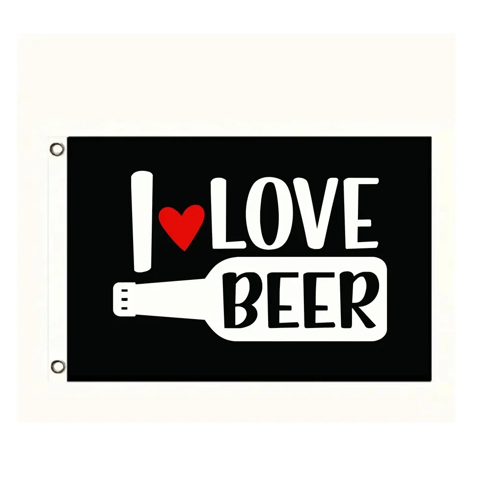 

3x5 Ft Beer Lover Polyester Flag - Durable All-Weather Banner for Pub, Home Bar & Parties | Vibrant Print Black Outdoor Decor