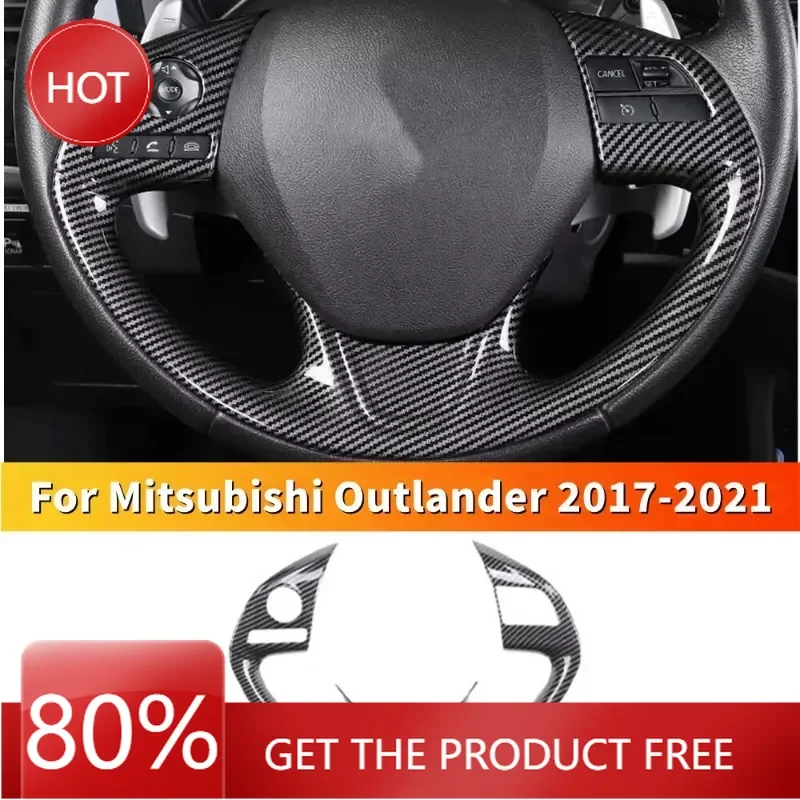 

Зеркальные чехлы для Mitsubishi Outlander 2017-2021, ABS, углеродное волокно, внутренняя наклейка, салон автомобиля, накладка на руль, отделка Fra