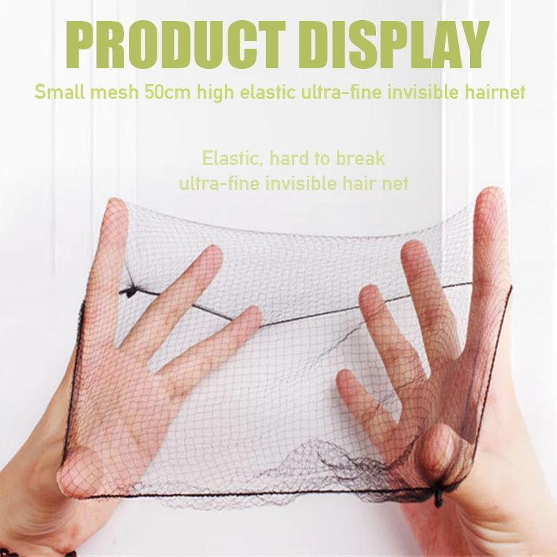 10/30Pcs Nylon Hairnet Hair Nets 5mm Hole 20Inch Disposable for Bun Hair Styling Tool for Wigs Weave Invisible Dancing Hairnet